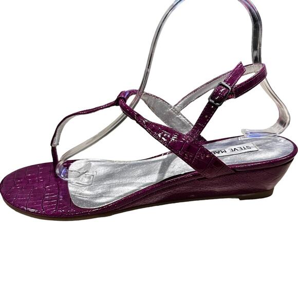 Steve Madden p-kimi thong Sandals purple faux crocodile Size 9 - Picture 8 of 9